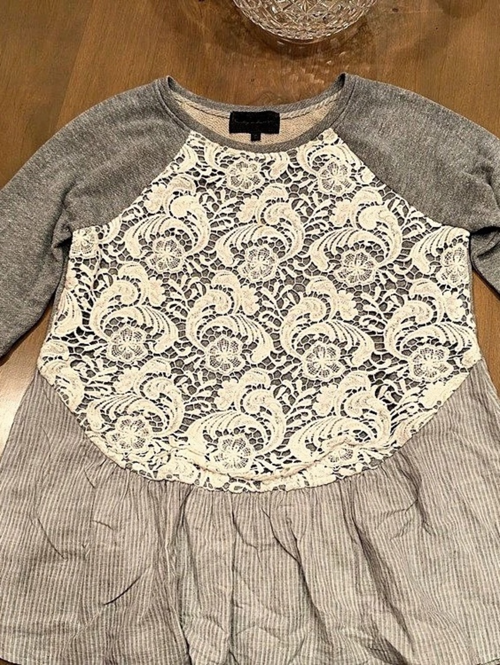 Anthropologie Long Sleeve Floral Top Size Medium